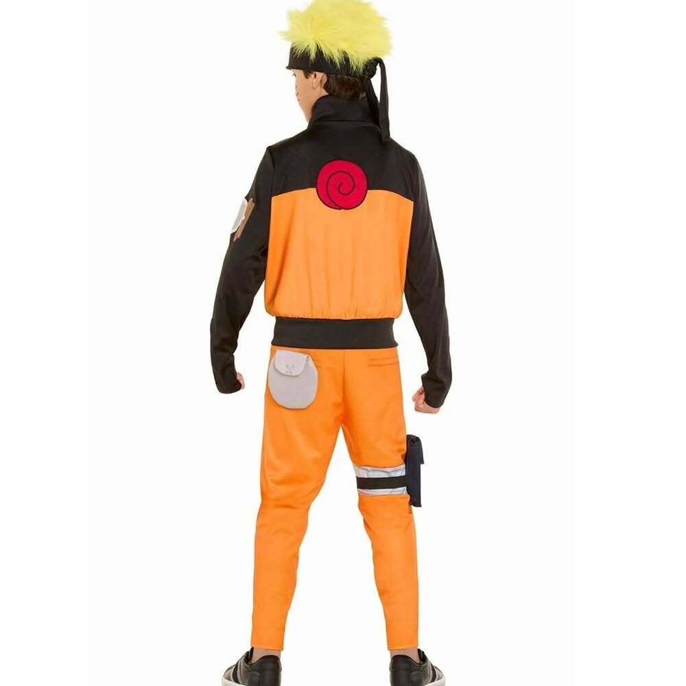 (BOYS' MED/8) NARUTO Child Costume Jumpsuit, leg & back hip pouches & headpiece - Picture 2 of 7